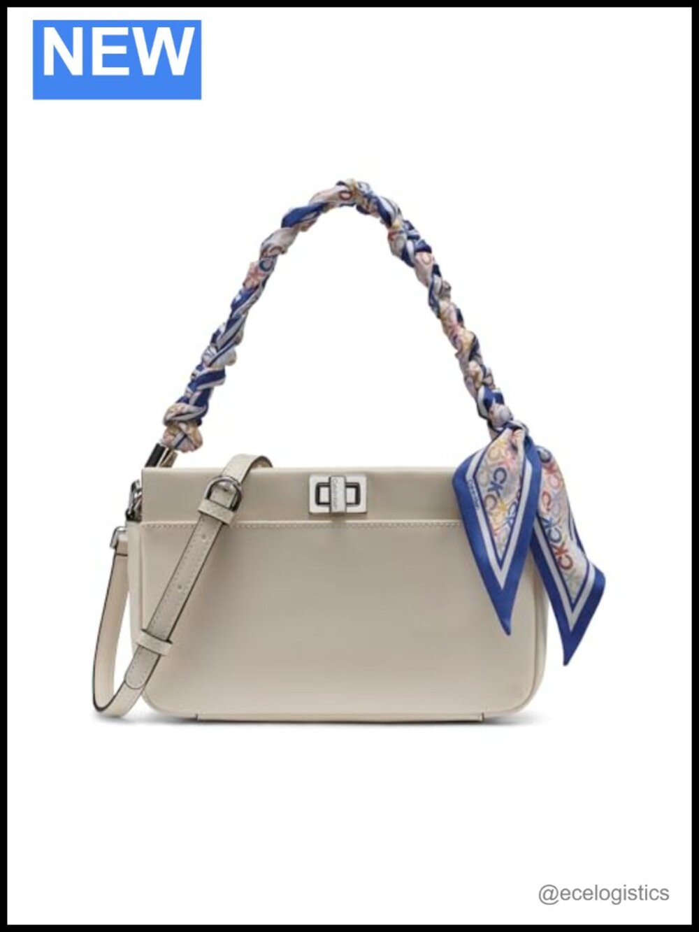 Vegan Leather Top Zip Demi Shoulder Bag with Removable Scarf